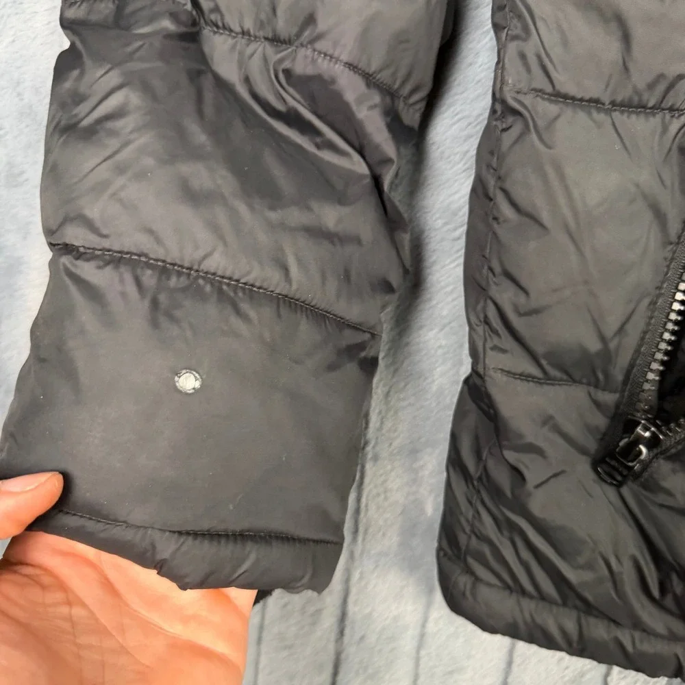 Levis Mens Black Hooded Puffer Jacket Quilted Full Zip Coat Small RN 54163